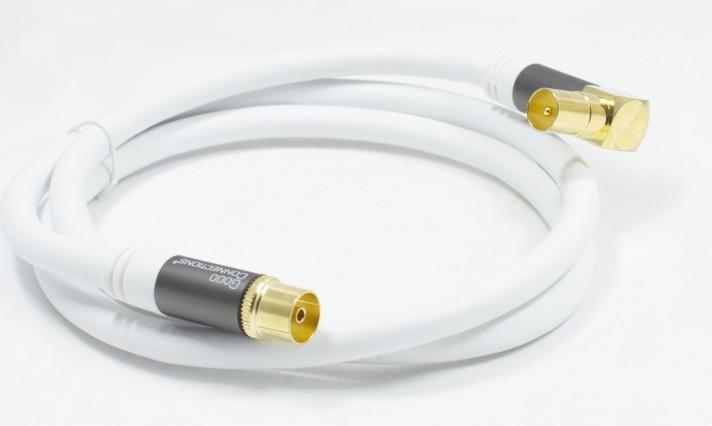 Produktbild Good Connections SAT Antennenkabel SmartFLEX, IEC/Koax Stecker abgewinkelt an Buchse, vergoldet, vierfach geschirmt (Antennenkabel)