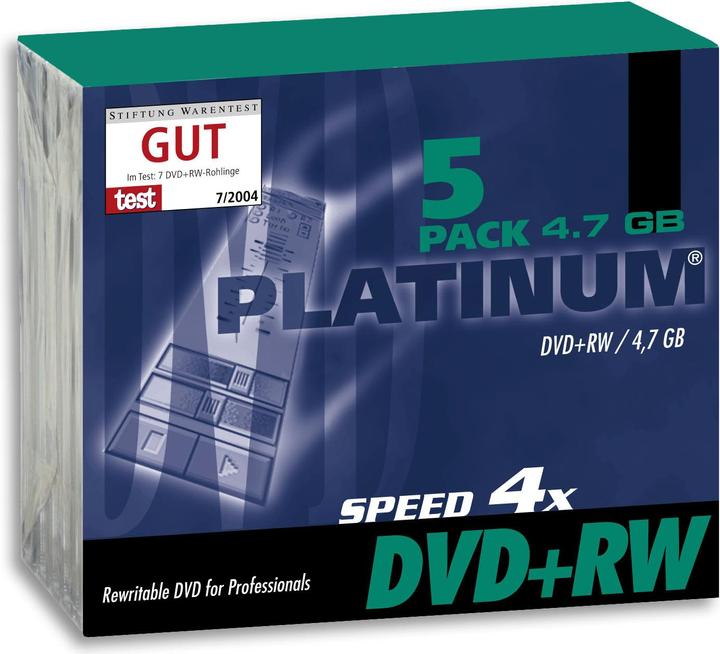Platinum DVD+RW 4.7GB, 5 Pcs. (5 x)