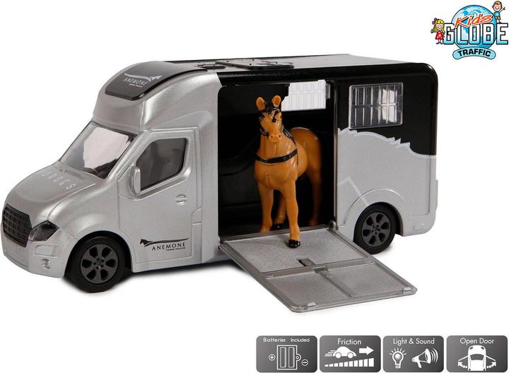 Image du produit Kids Globe Farming Voiture hippomobile moulée sous pression avec gris clair et gris argile