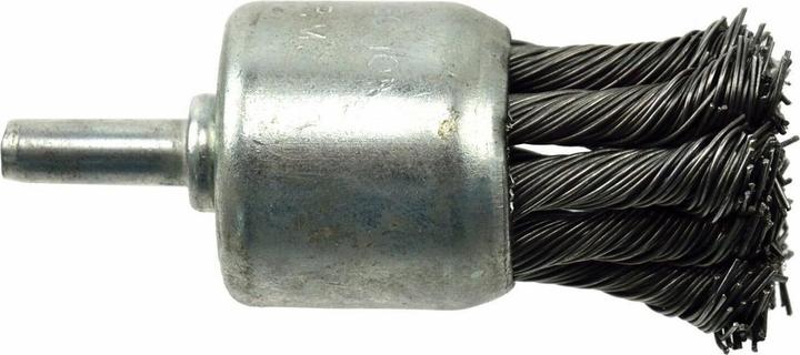 Actual product image GEKO Round braided brush, 28mm, corrugated wire S 0.5mm, shank 6mm (0,5mm)
