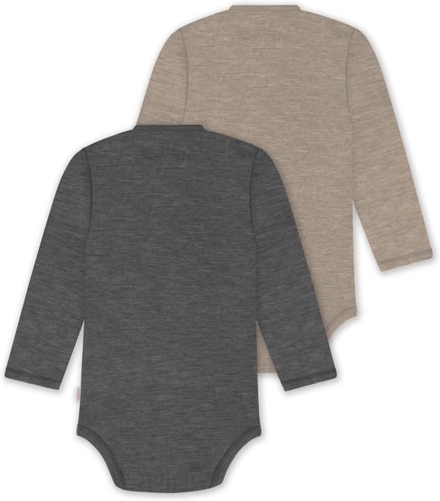 Immagine prodotto Normani Confezione da 2 body biologici a maniche lunghe in lana merino per bambino e bambina - 9353 (80)