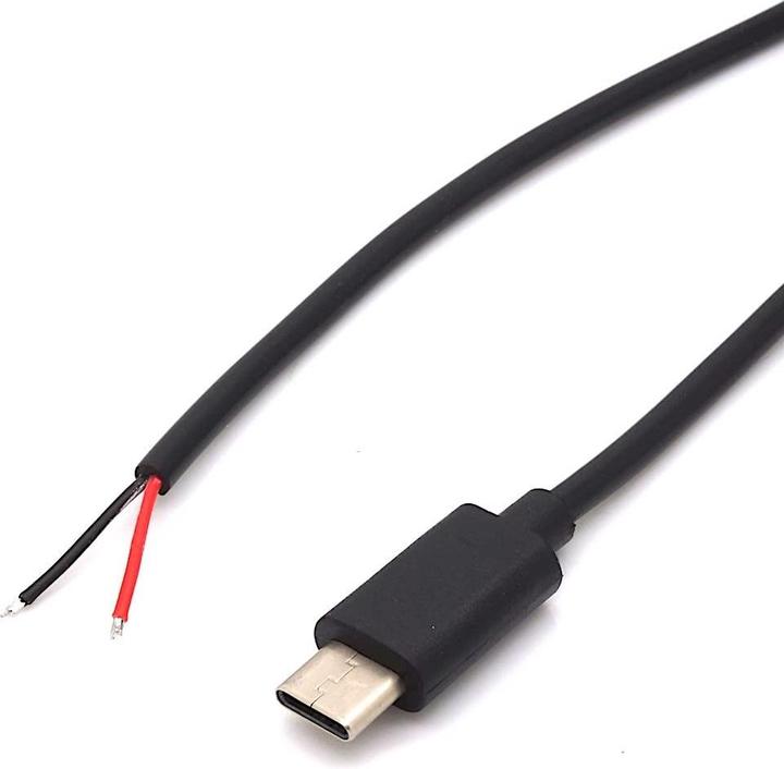 Sertronics USB Type C cable with open cable end for power supply (1 m)