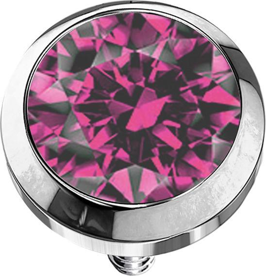 Immagine prodotto Star Piercing Ancora dermica argento con cristalli rosa (senza ottone, Titanio G23)