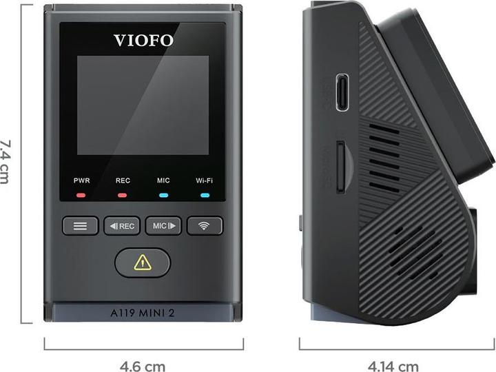Immagine prodotto Viofo A119 Mini 2 (WiFi, Visione notturna, Ricevitore GPS, QHD)