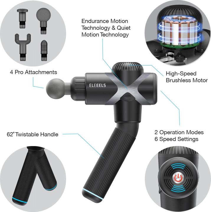 Actual product image Eleeels X1T Massage Gun