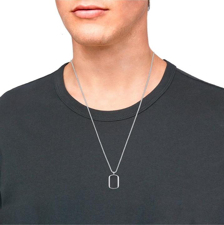 Produktbild S.Oliver Halsschmuck für Herren, Stainless Steel, Achat (Edelstahl, 55 cm)