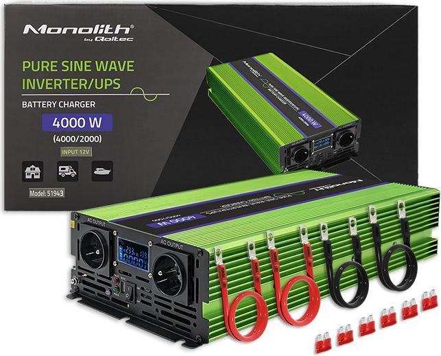 Actual product image Qoltec 51943 Pure Sine Wave Inverter