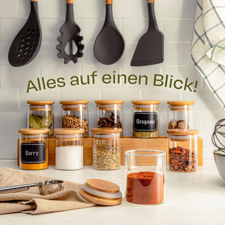 Image du produit Praknu 20er Gewürzgläser-Set, spülmaschinenfest und luftdicht (2.40 l)