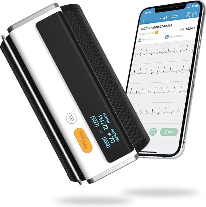Produktbild ViatomTech BP2 Smart Bloeddrukmeter + ECG, Bluetooth Sync, 3 BP-metingen, Bloeddrukmeter voor thuisgebruik, ECG (Blutdruckmessgerät Oberarm)