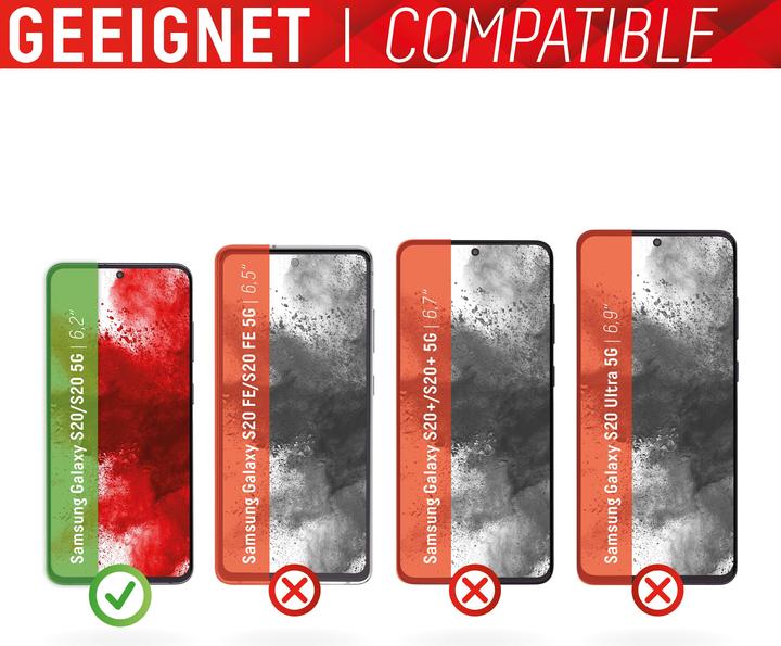 Produktbild Displex Real Glass, Full Cover Panzerglas (1 Stück, Samsung Galaxy S20+)