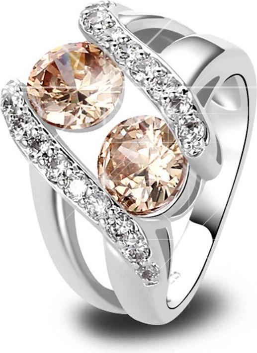 Immagine prodotto Hermex Anello placcato argento con morganite - Taglia 52 / Taglia 6 (51)