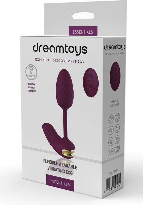 Image du produit Dreamtoys Oeuf vibrant flexible et portable 2 moteurs puissants qui entraînent 3 vitesses de vibration et 7