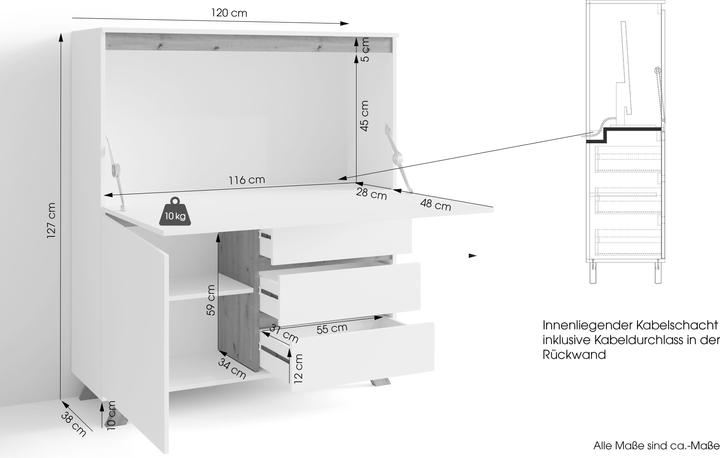 Actual product image ByLiving Valentine (120 x 38 x 127 cm)