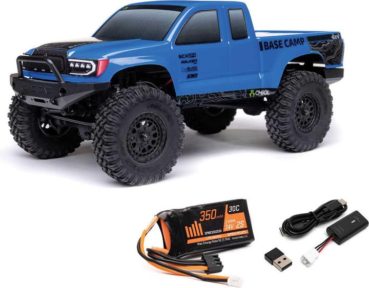 Axial Rock Crawler SCX24 Base Camp 4WD, Blau RTR 1:24 (RTR Ready-to-Run)