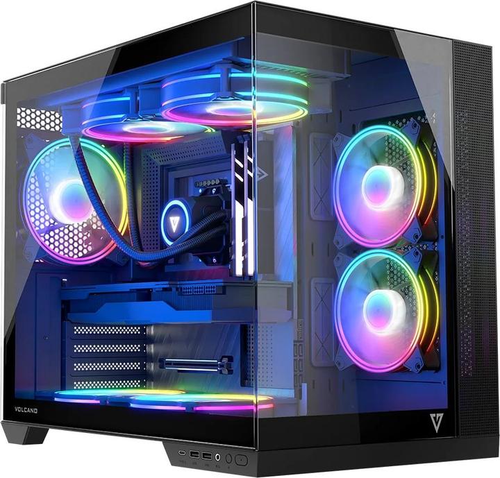 Produktbild Modecom Obudowa Volcano Panorama Apex ARGB 7F czarna (AT-PANORAMA-7F-ARGB-10-000000-0002) (ITX, ATX, mATX)