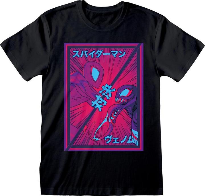 Actual product image Unisex Adult Spiderman Vs Venom Comic T-Shirt (L)