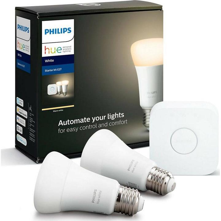 Actual product image Philips Hue White Starter Kit (E27, 9 W, 806 lm, 2 x, F)