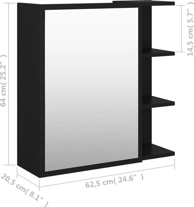 Actual product image VidaXL Spiegelschrank (62.5 x 20.5 x 64 cm)