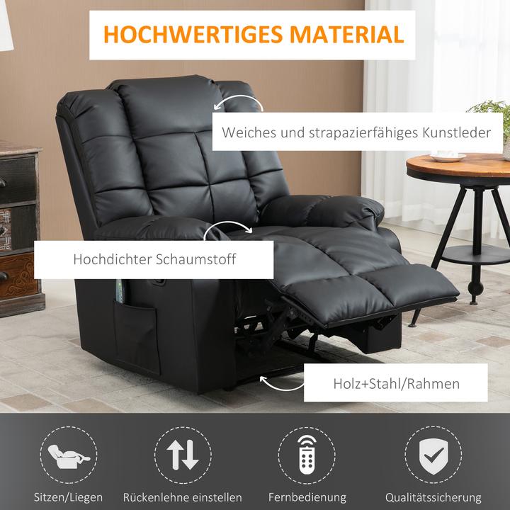 Immagine prodotto Homcom Sedia per massaggi con funzione reclinabile e telecomando