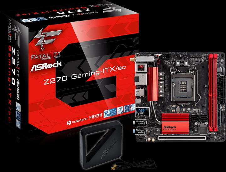 Produktbild AsRock Fatal1ty Z270 Gaming-ITX (LGA 1151, Intel Z270, Mini-ITX, mATX)