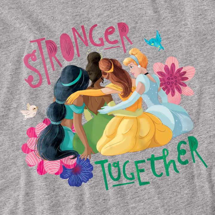 Actual product image Disney Princess Unisex Adult Stronger Together Jasmine, Tiana And Belle T-Shirt (S)