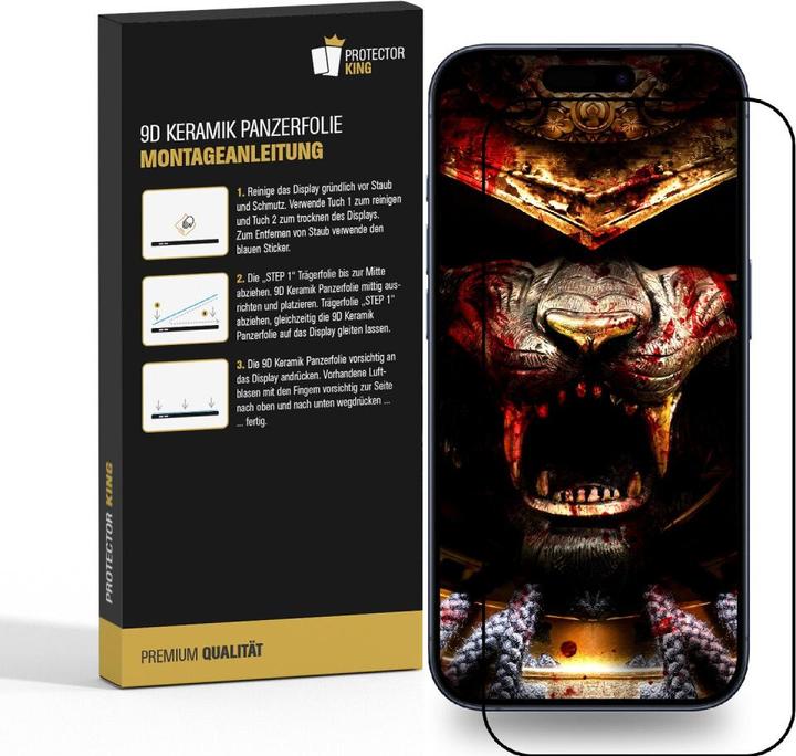 Produktbild Protectorking 1x Ceramic-Glass Full Cover HD Klar (1 Stück, Apple iPhone 15 Plus)