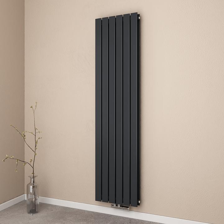 Actual product image Emke Radiator, Flat Radiator with Central Connection, Anthracite 180x46cm 1670W Double Layers (1670 W)