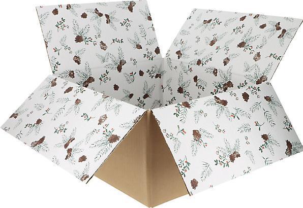 Immagine prodotto kaiserkraft Scatola pieghevole in cartone ondulato con stampa interna Christmas, marrone (20 x)
