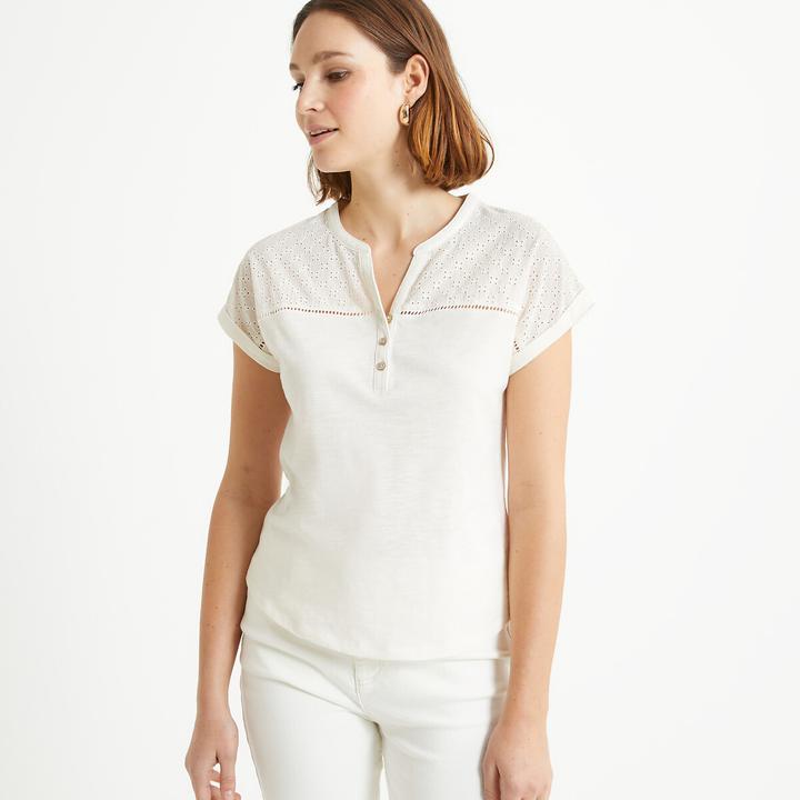 Anne Weyburn T-Shirt mit Henley-Ausschnitt