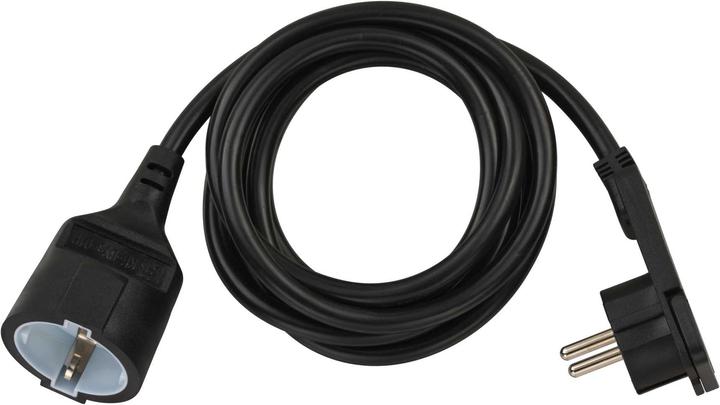 Brennenstuhl Câble de rallonge court avec fiche plate coudée 2m H05VV-F3G1.5 noir (2 m, CEE 7/4)