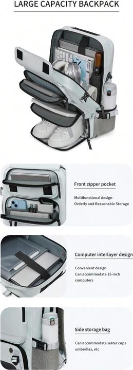 Actual product image Only-Bags.Store Waterproof 40.64 Cm business laptop backpack, travel backpack with separate shoe bag, outdoor