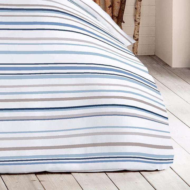 Produktbild Fleuresse Halbleinen Bettwäsche Provence Cassis Dilbeek blau leinen (Bettwäsche Set, 80 x 80 cm, 200 x 220 cm)