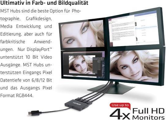 Produktbild Club 3D Multi Streaming Transport Hub 1xDP Eingang zu 4xDP Ausgang