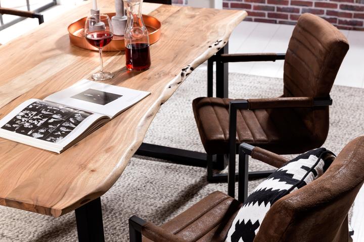 Produktbild SIT Möbel Massivholztisch Ux3.6 Akazie natur-antikschwarz (180 x 90 x 76 cm)