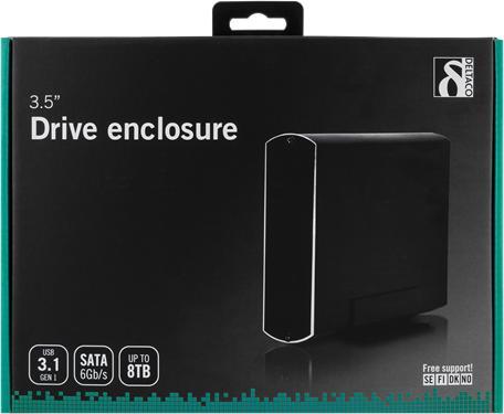 Actual product image Deltaco MAP-GD34U3 - HDD Enclosure - 3.5 Inch - Serial ATA III - USB Connectivity - Weak (3.5")