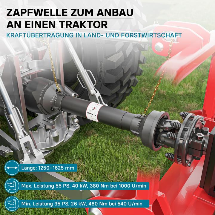 Produktbild Wiltec Zapfwelle T4 Gelenkwelle 1300-1690mm 460Nm 540U/min PTO-Shaft 40kW 1 3/8" 35mm
