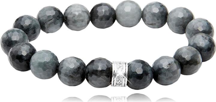 Image du produit Leyda Bracelet oeil de chat avec argent et zircone (Argent 925, Pierres, pierre syntétique)