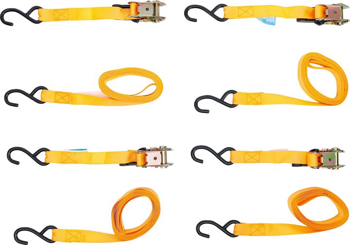 Produktbild BGS Knarren-Spannband-Satz mit schweren Haken 5 m x 25 mm 4-tlg.