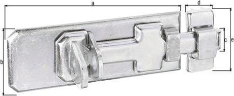 Actual product image GAH Safety lock bolt Length 120 mm Width 45 mm Steel galvanised yellow zinc-plated (Security bar, 1 pcs.)