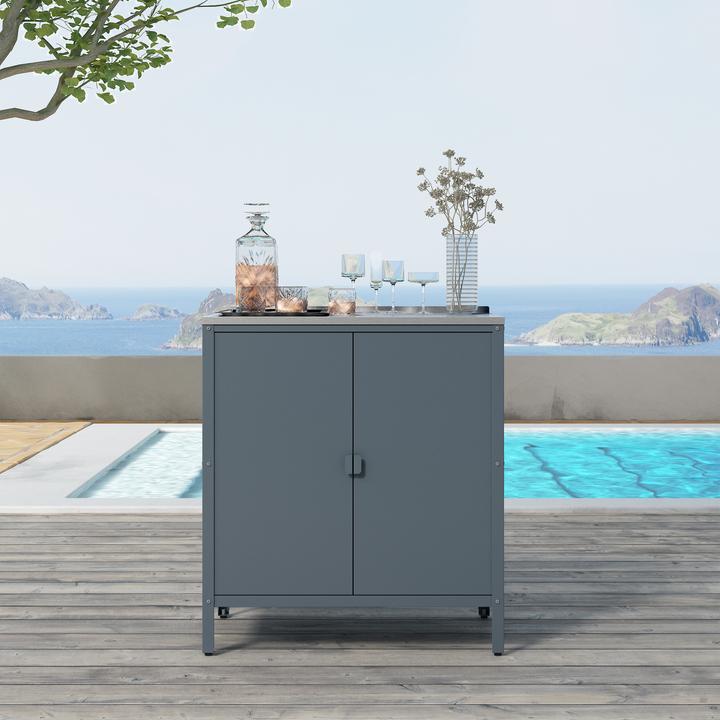 Image du produit Casa.Pro Outdoor Schrank Bolognano 92x80x50 cm Dunkelgrau, matt