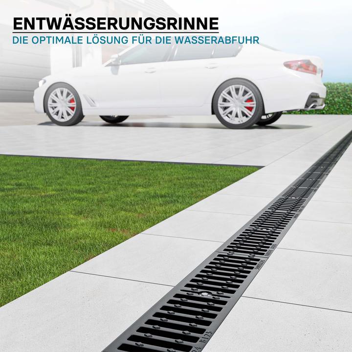 Actual product image Wiltec Drainage channel 1m Cover grating 12.5t Cast iron drainage channel Drainage channel