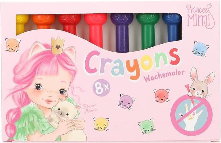 Immagine prodotto Magni Pastello a cera Princess Mimi con topper 8 colori 8 pezzi (Multicolore, 8 x)