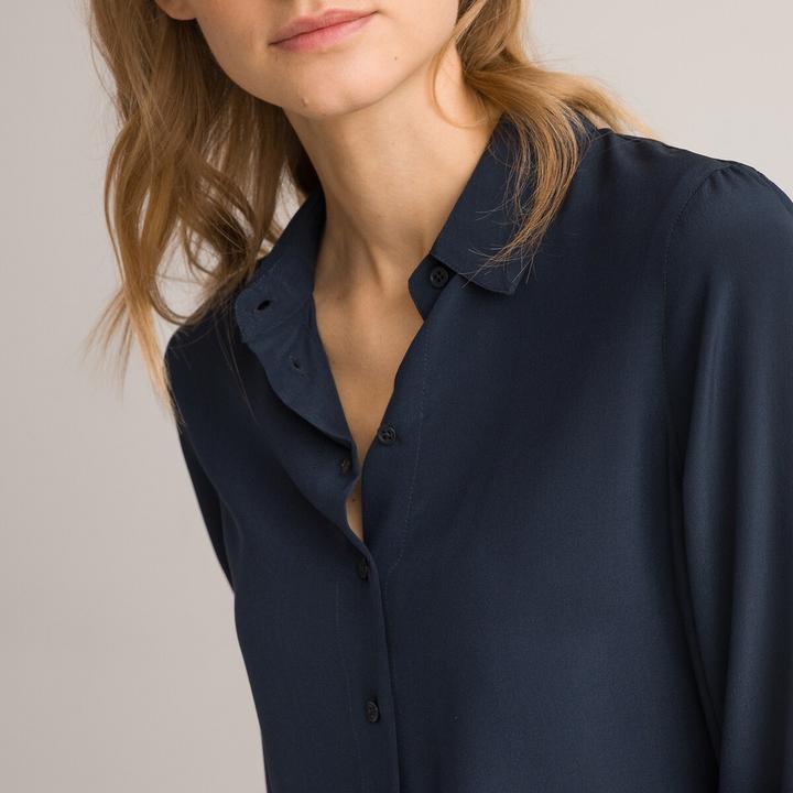 Image du produit La Redoute Collections Blouse en soie à manches longues (36)
