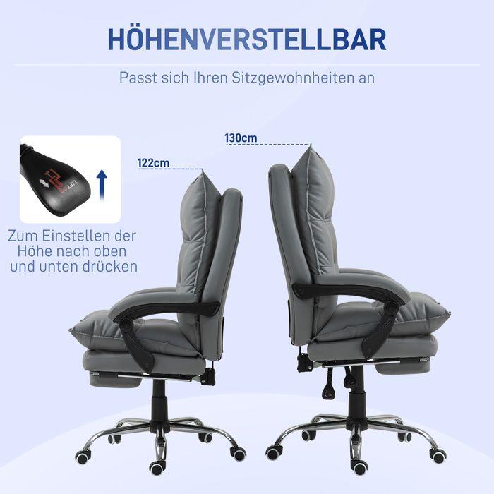 Produktbild Swisshandel24 Bürostuhl mit Liegefunktion, ergonomisch Schreibtischstuhl Drehstuhl Dunkelgrau