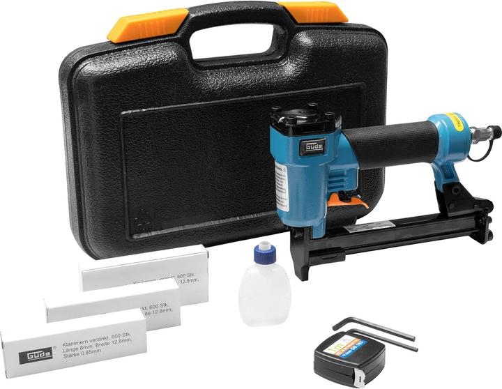 Image du produit Güde KN 14 Agrafeuse à air comprimé IG 1/4" ( 40088 ) + 1800x Agrafes + Huile + Lunettes de protecti