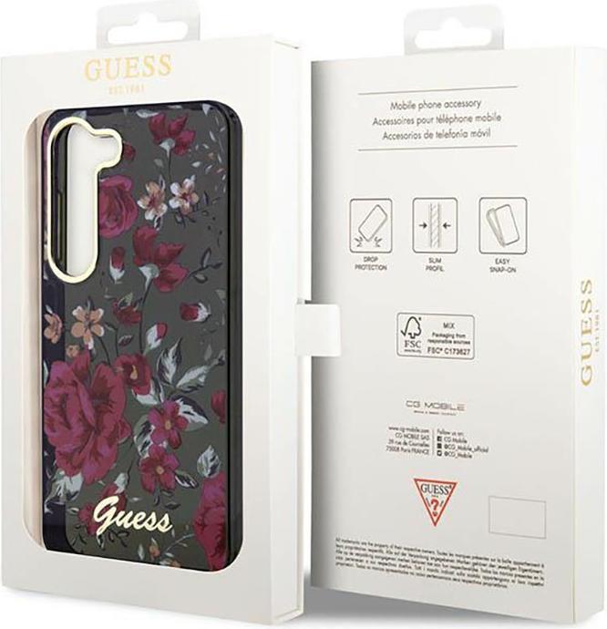 Image du produit Guess GUHCS23SHCFWSA S23 S911 vert/kaki hardcase Collection Flower (Samsung Galaxy S23)