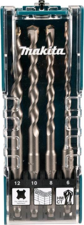 Immagine prodotto Makita Set Di Punte Per Trapano Sds-Plus Tct 4 Pezzi (6 mm, 12 mm, 10 mm, 8 mm)