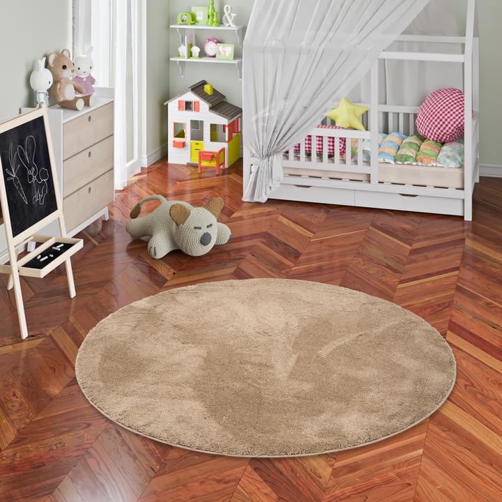 Produktbild Pergamon Super Soft Kinder Hochflor Teppich Silky Kids Rund (160 x 160 cm)