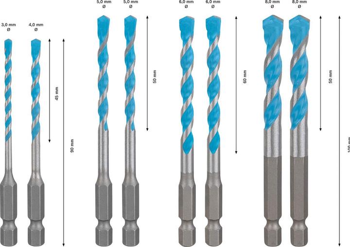 Actual product image Bosch Professional Expert HEX-9 Multi Construction (3.0, 4.0, 5.0, 6.0, 8.0)