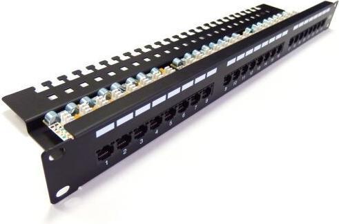 Actual product image Digitus Professional DN-91624U - Patch Panel - RJ-45 X 24 - Black, RAL 9005 - 1U (19")